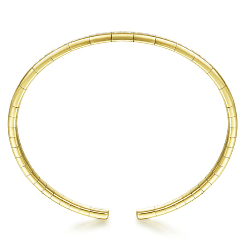 14K Yellow Gold Diamond Bangle