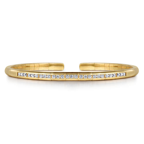 14K Yellow Gold Diamond Bangle