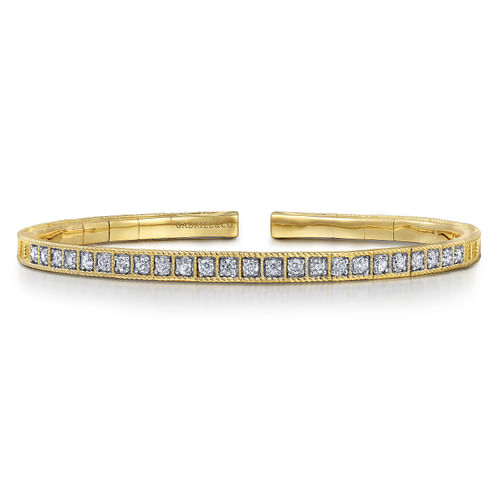 14K Yellow Gold Diamond Bangle