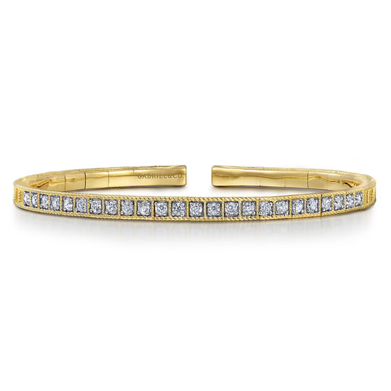 Gabriel - 14K Yellow Gold Diamond Bangle