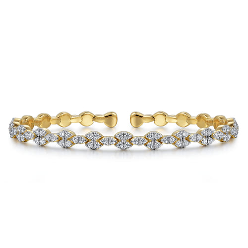 14K Yellow Gold Diamond Bangle