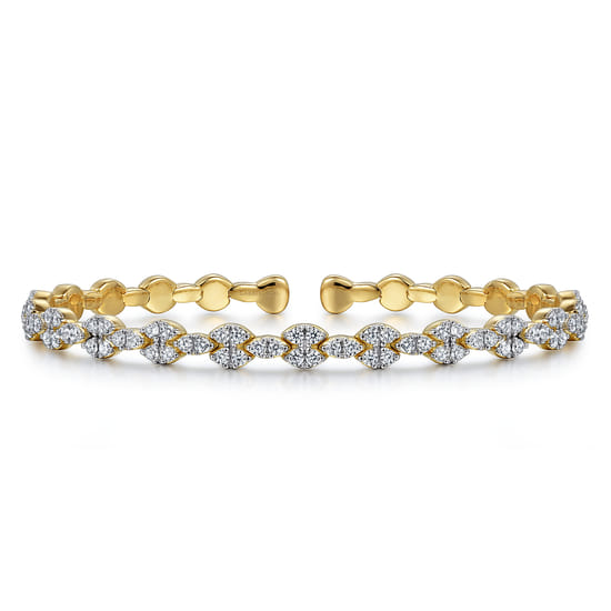 14K Yellow Gold Diamond Bangle