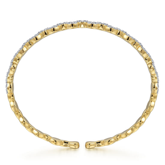 14K Yellow Gold Diamond Bangle angle 3