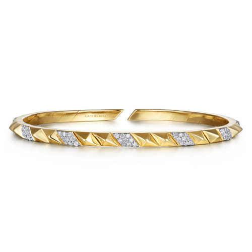 14K Yellow Gold Diamond Bangle