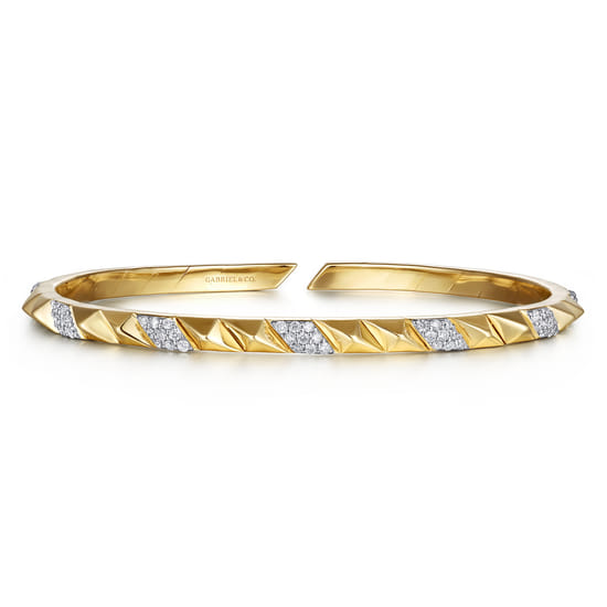 14K Yellow Gold Diamond Bangle