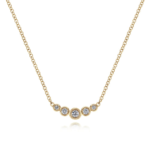 14K Yellow Gold Diamond Bar Necklace, 0.1ct