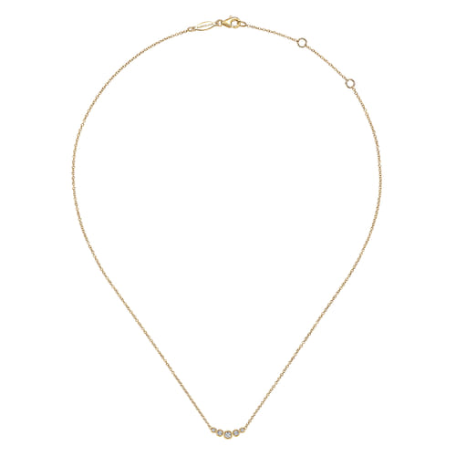 14K Yellow Gold Diamond Bar Necklace, 0.1ct