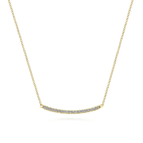 14K Yellow Gold Diamond Bar Necklace 14K Yellow Gold Diamond Bar Necklace