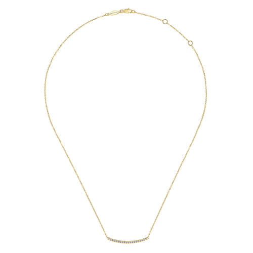 14K Yellow Gold Diamond Bar Necklace 14K Yellow Gold Diamond Bar Necklace