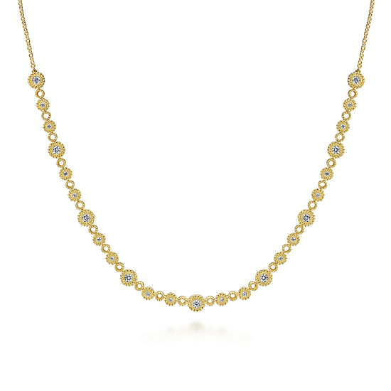 Gabriel - 14K Yellow Gold Diamond Bujukan Necklace