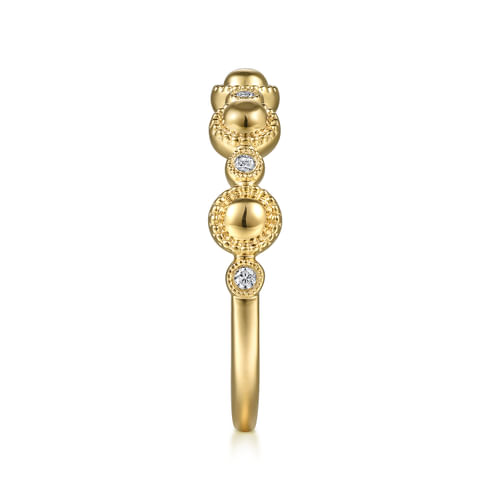 14K Yellow Gold Diamond Bujukan Station Stackable Ring