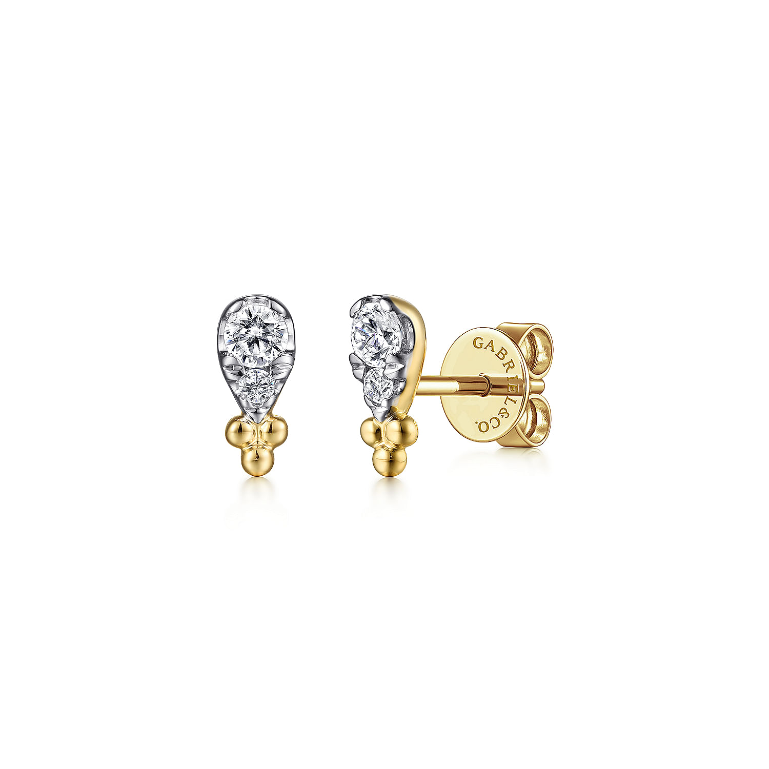 Gabriel - 14K Yellow Gold Diamond Bujukan Stud Earrings