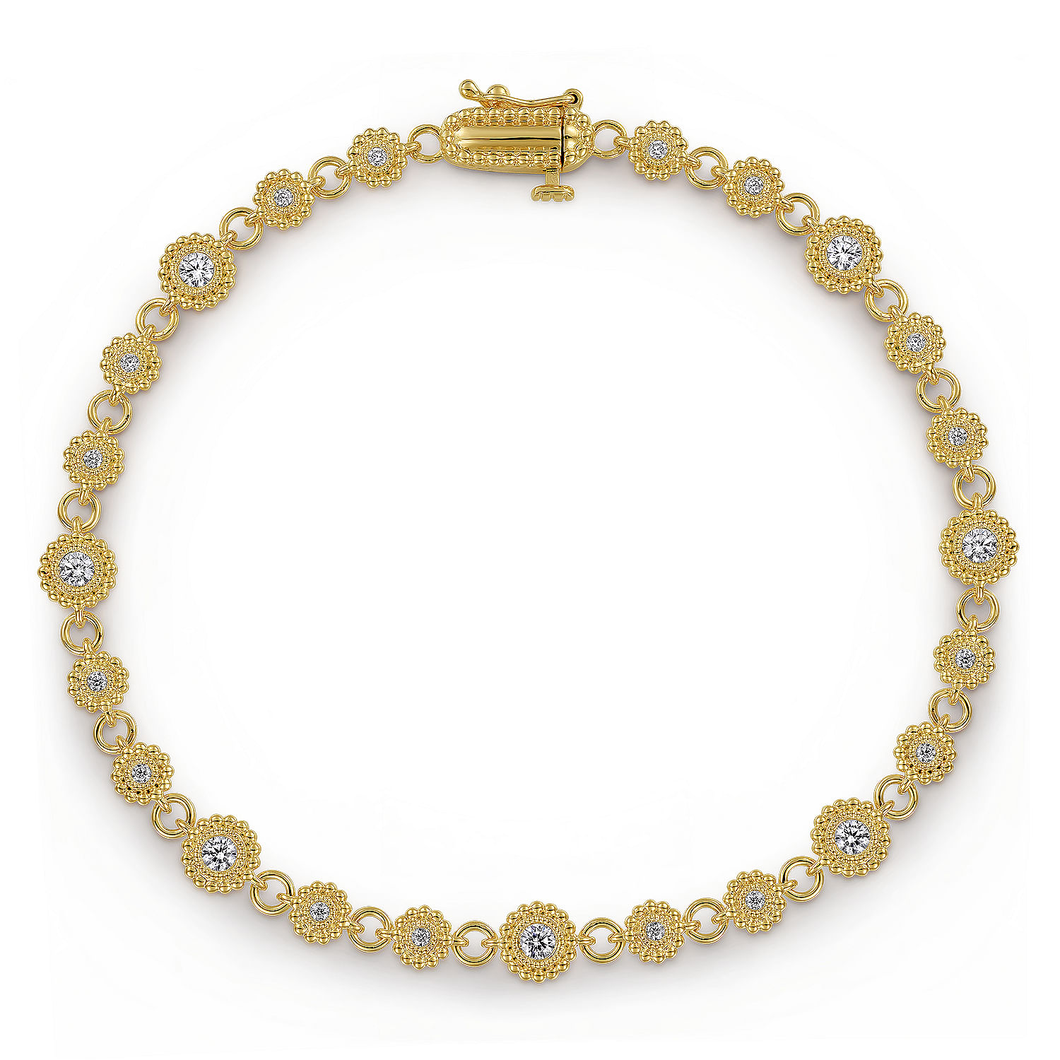 Gabriel - 14K Yellow Gold Diamond Bujukan Tennis Bracelet