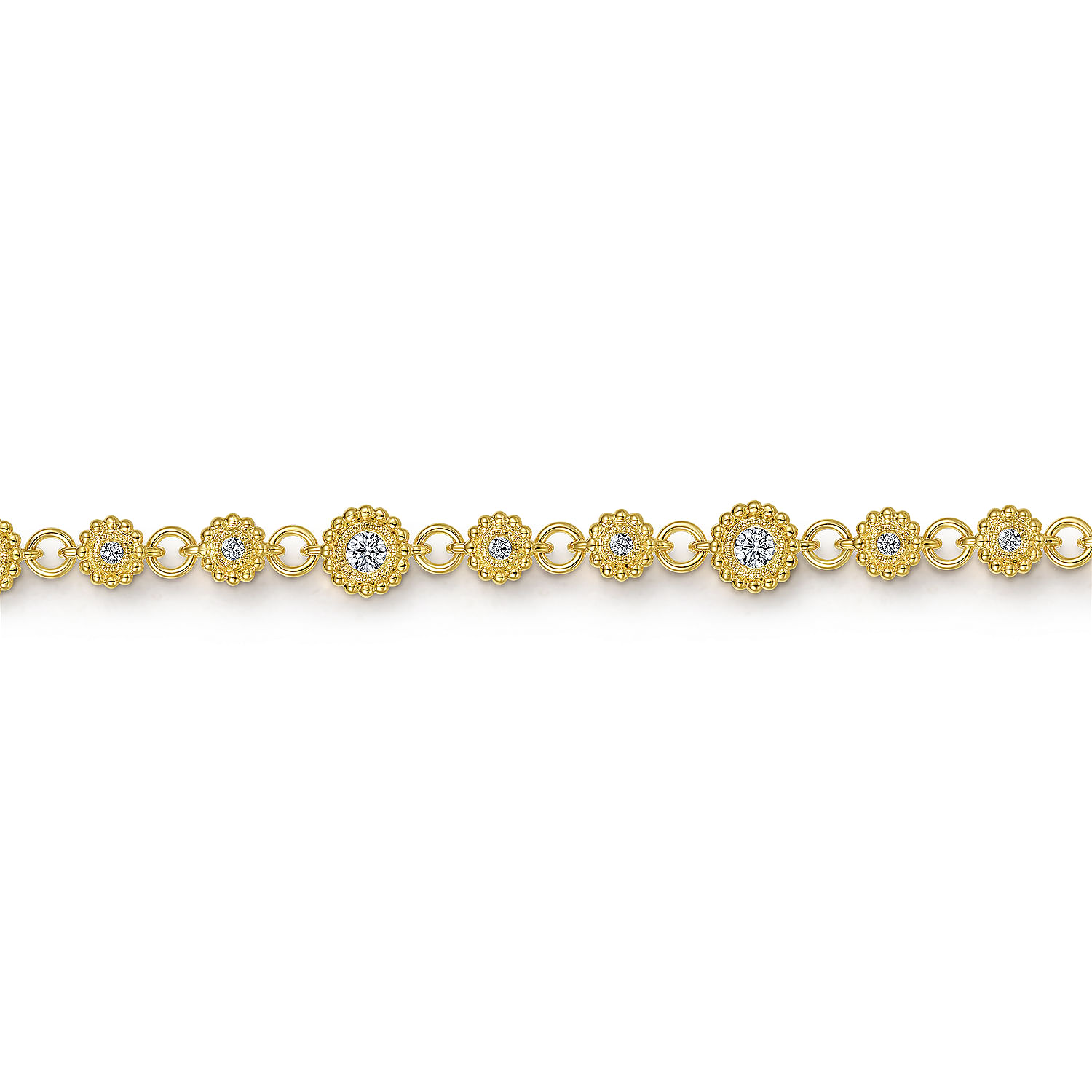 14K Yellow Gold Diamond Bujukan Tennis Bracelet