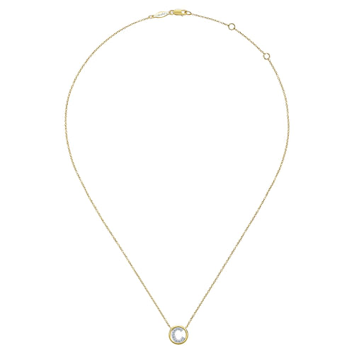 14K Yellow Gold Diamond C Initial Pendant Necklace