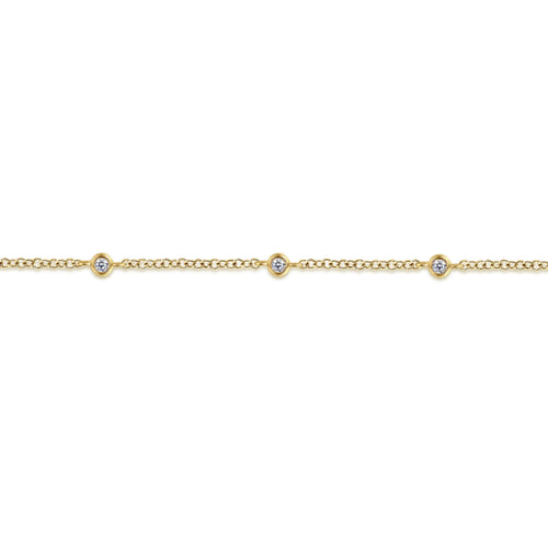 14K Yellow Gold Diamond Chain Bracelet 