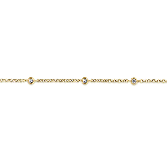 14K Yellow Gold Diamond Chain Bracelet  angle 2
