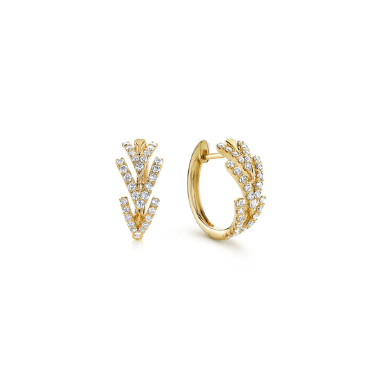Gabriel - 14K Yellow Gold Diamond Chevron Earrings