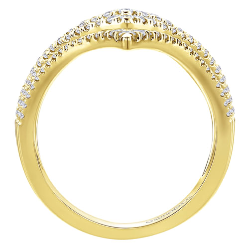 14K Yellow Gold Diamond Chevron Ladies' Ring