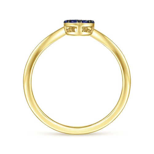 14K Yellow Gold Diamond Chevron Ladies' Ring