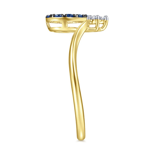 14K Yellow Gold Diamond Chevron Ladies' Ring