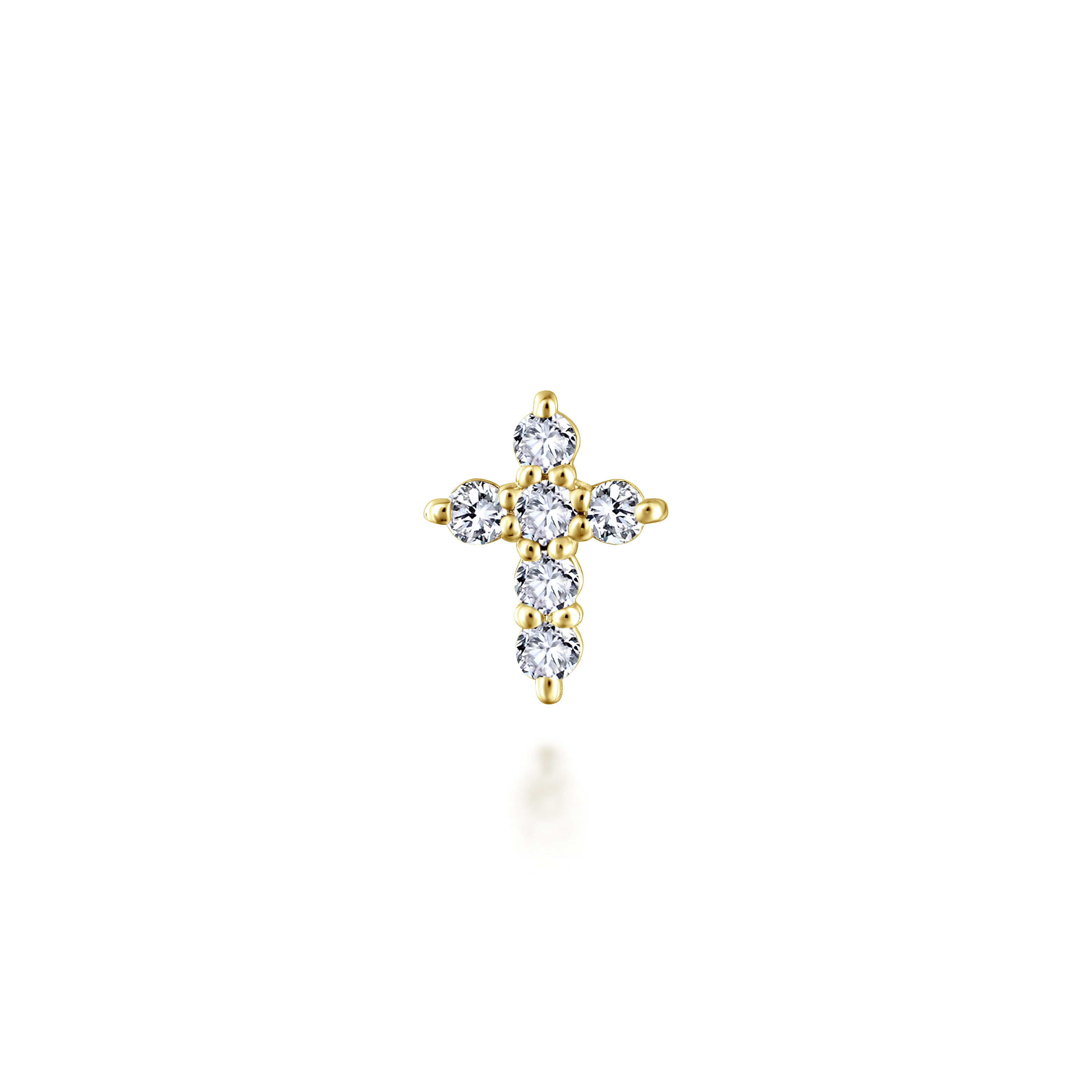 Gabriel - 14K Yellow Gold Diamond Cross Locket Charm