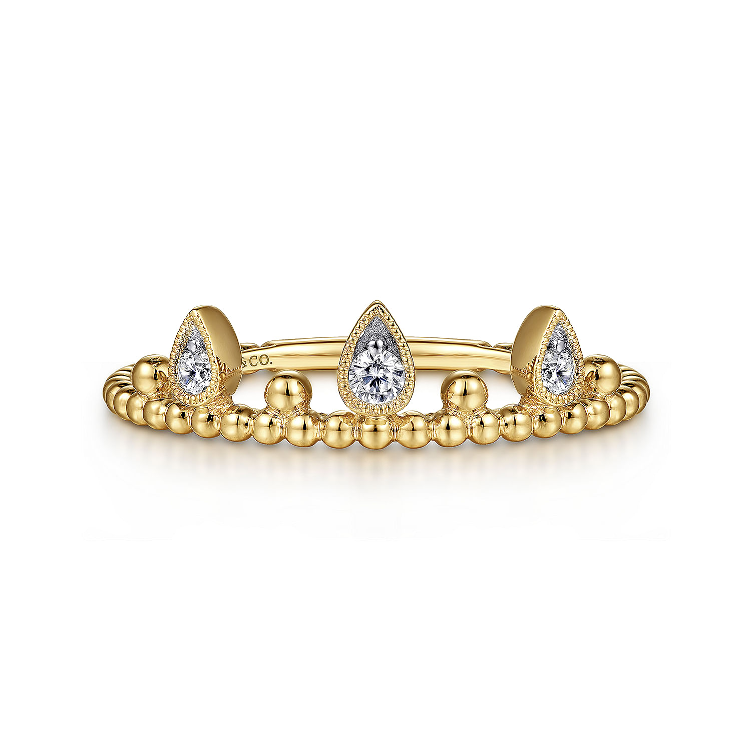 14K Yellow Gold Diamond Crown Bujukan Ring