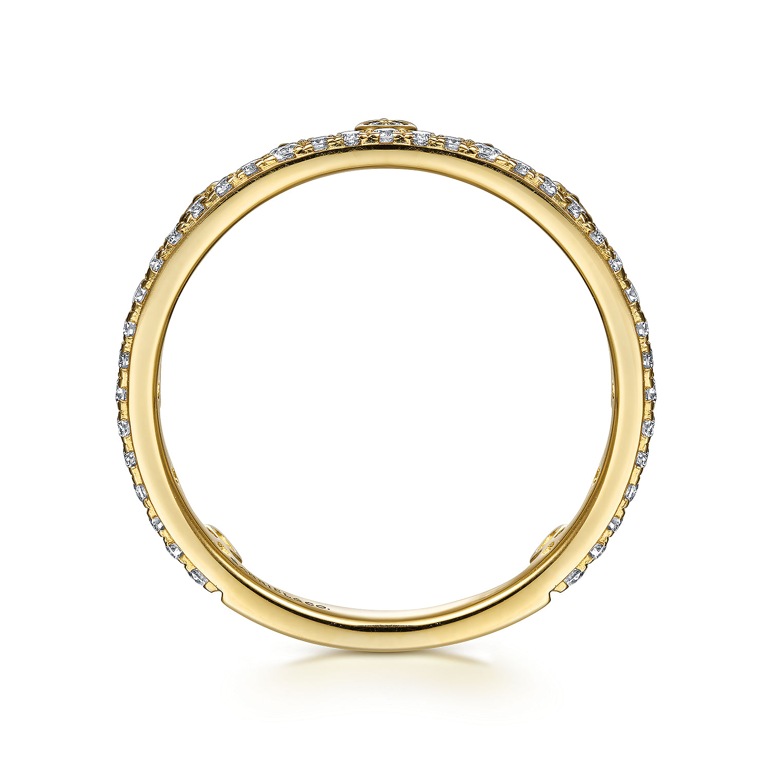 14K Yellow Gold Diamond Crown Stackable Ring