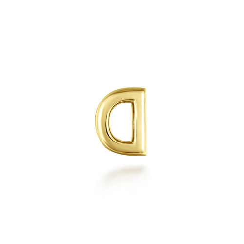 14K Yellow Gold Diamond D Initial Locket Charm