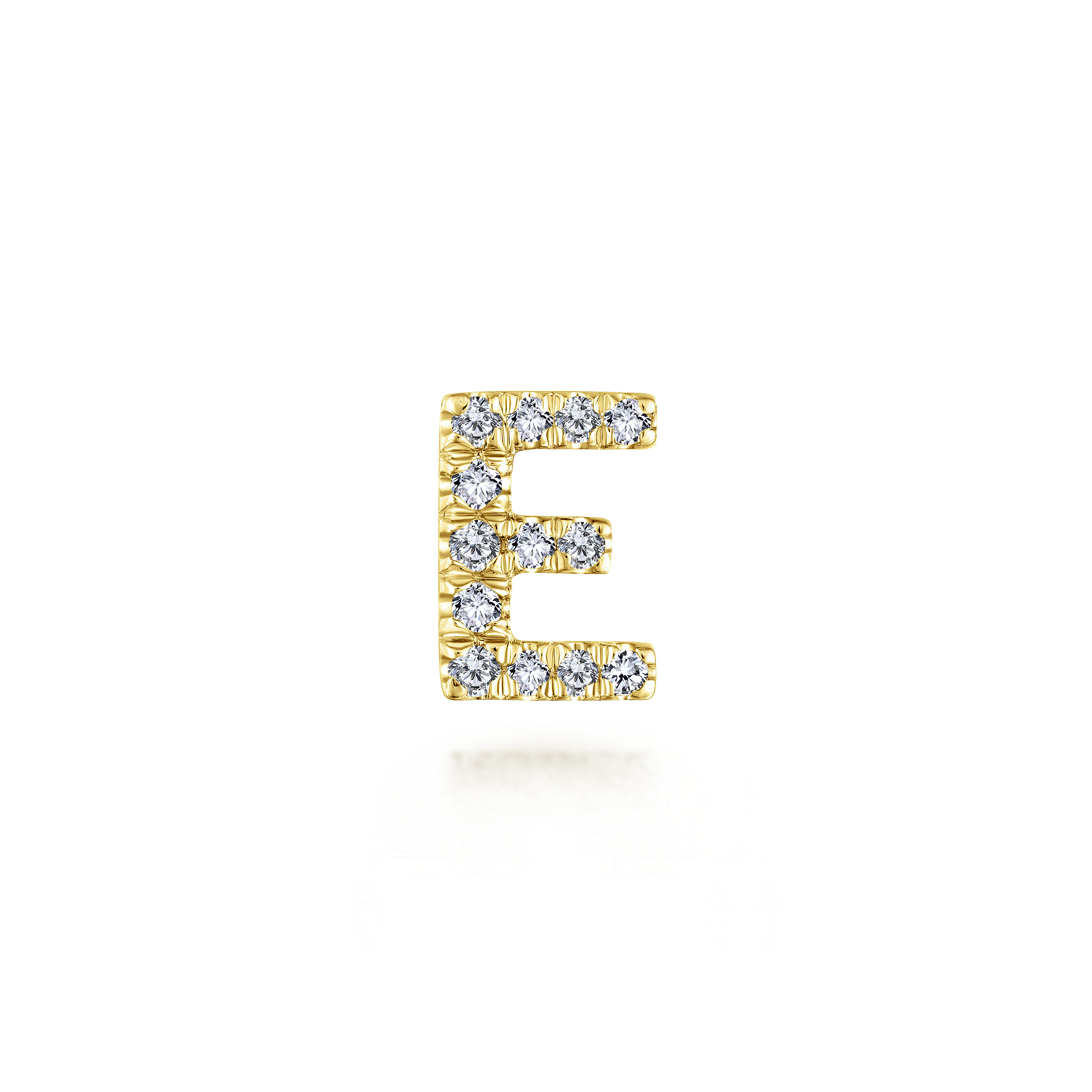 14K Yellow Gold Diamond E Initial Locket Charm