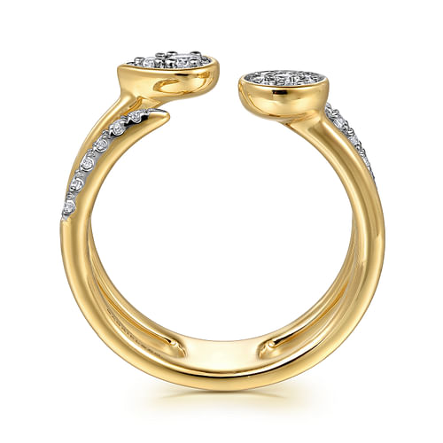 14K Yellow Gold Diamond Easy Stackable Ladies Ring