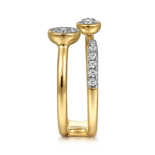 14K Yellow Gold Diamond Easy Stackable Ladies Ring