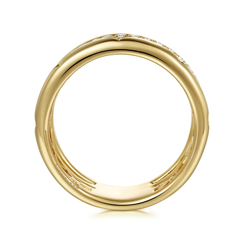 14K Yellow Gold Diamond Easy Stackable Ring, 0.3ct