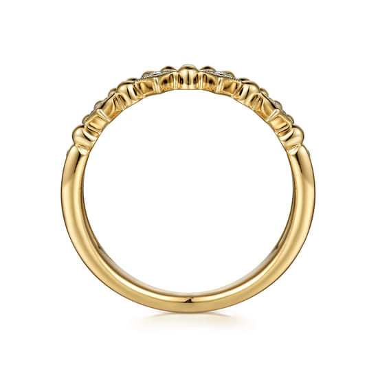 14K Yellow Gold Diamond Easy Stackable Ring-Bujukan angle 2 14K Yellow Gold Diamond Easy Stackable Ring-Bujukan angle 2