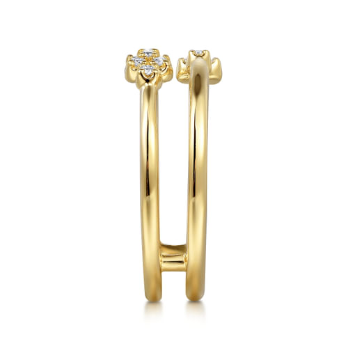 14K Yellow Gold Diamond Easy Stackable Ring