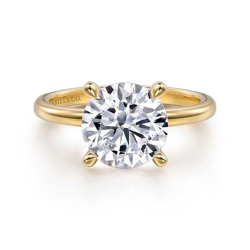 14K Yellow Gold Diamond Engagement Ring