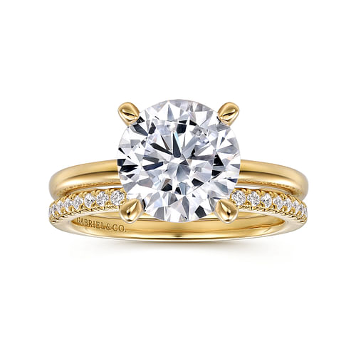 14K Yellow Gold Diamond Engagement Ring