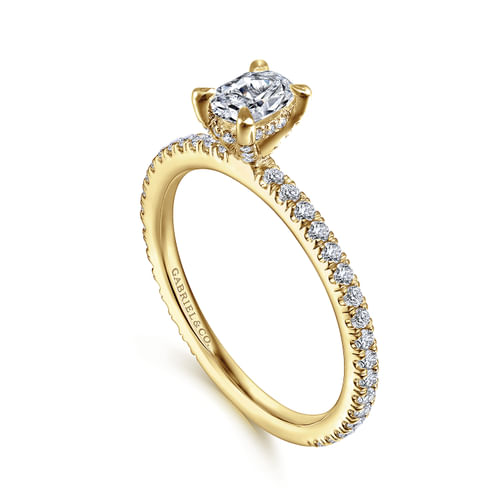 14K Yellow Gold Diamond Engagement Ring