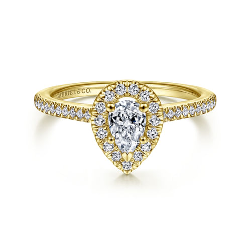 14K Yellow Gold Diamond Engagement Ring