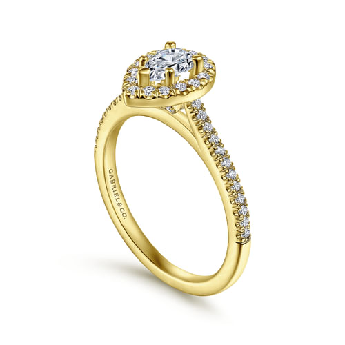 14K Yellow Gold Diamond Engagement Ring