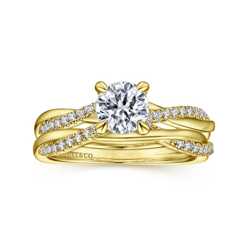 14K Yellow Gold Diamond Engagement Ring