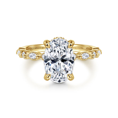 14K Yellow Gold Diamond Engagement Ring