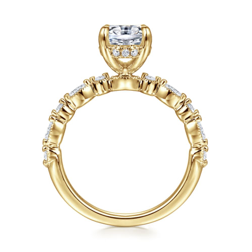 14K Yellow Gold Diamond Engagement Ring