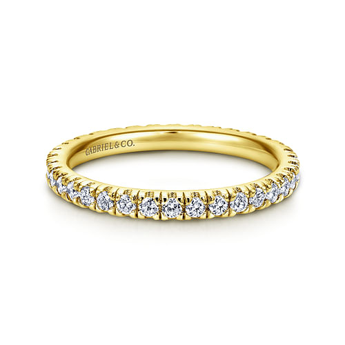 14K Yellow Gold Diamond Eternity Wedding Band