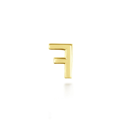 14K Yellow Gold Diamond F Initial Locket Charm