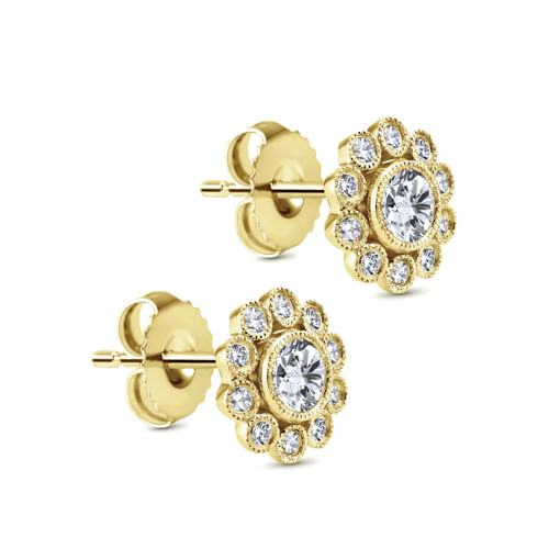 14K Yellow Gold Diamond Fashion Earrings