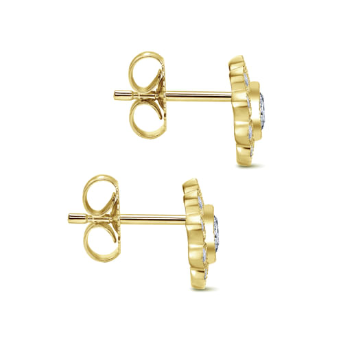 14K Yellow Gold Diamond Fashion Earrings