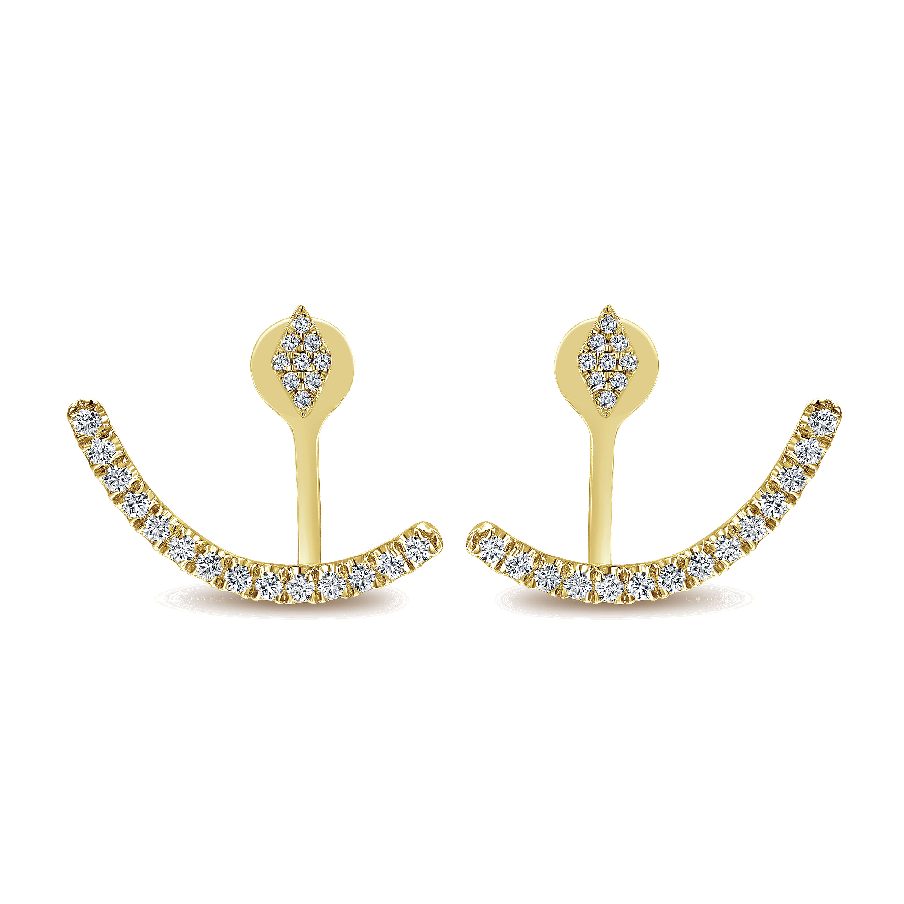 14K Yellow Gold Diamond Fashion Earrings