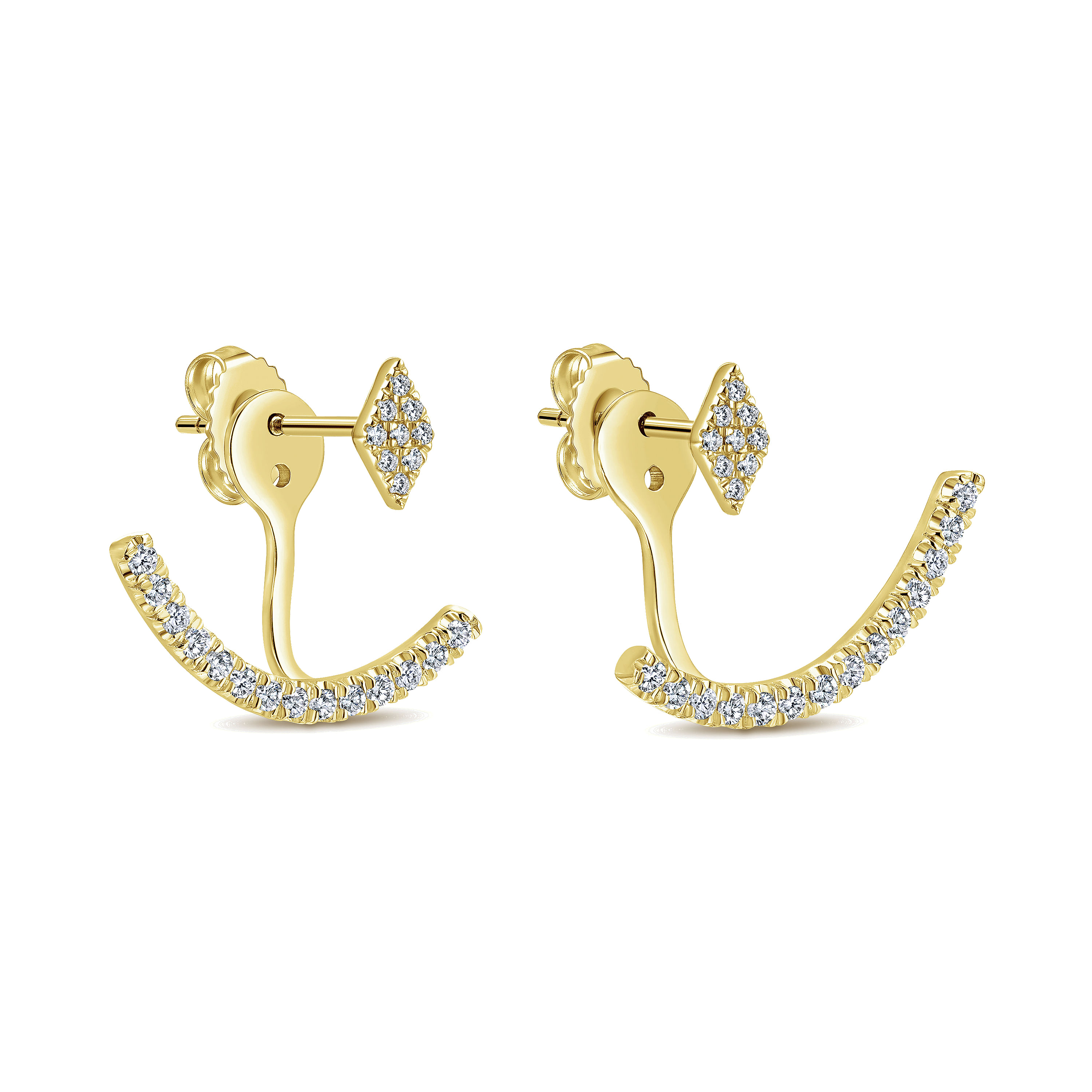 14K Yellow Gold Diamond Fashion Earrings
