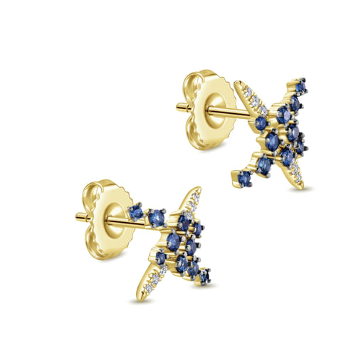 14K Yellow Gold Diamond Fashion Earrings